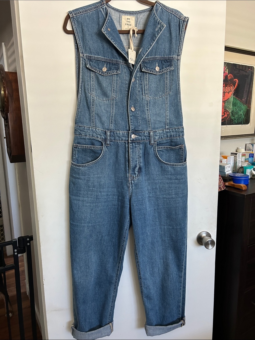 Free People Bea Blue denim jumpsuit-30
